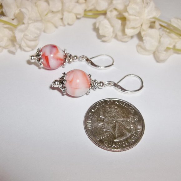 Cute Orange & White Dangle Earrings Set NWT 5514 - Picture 5 of 7